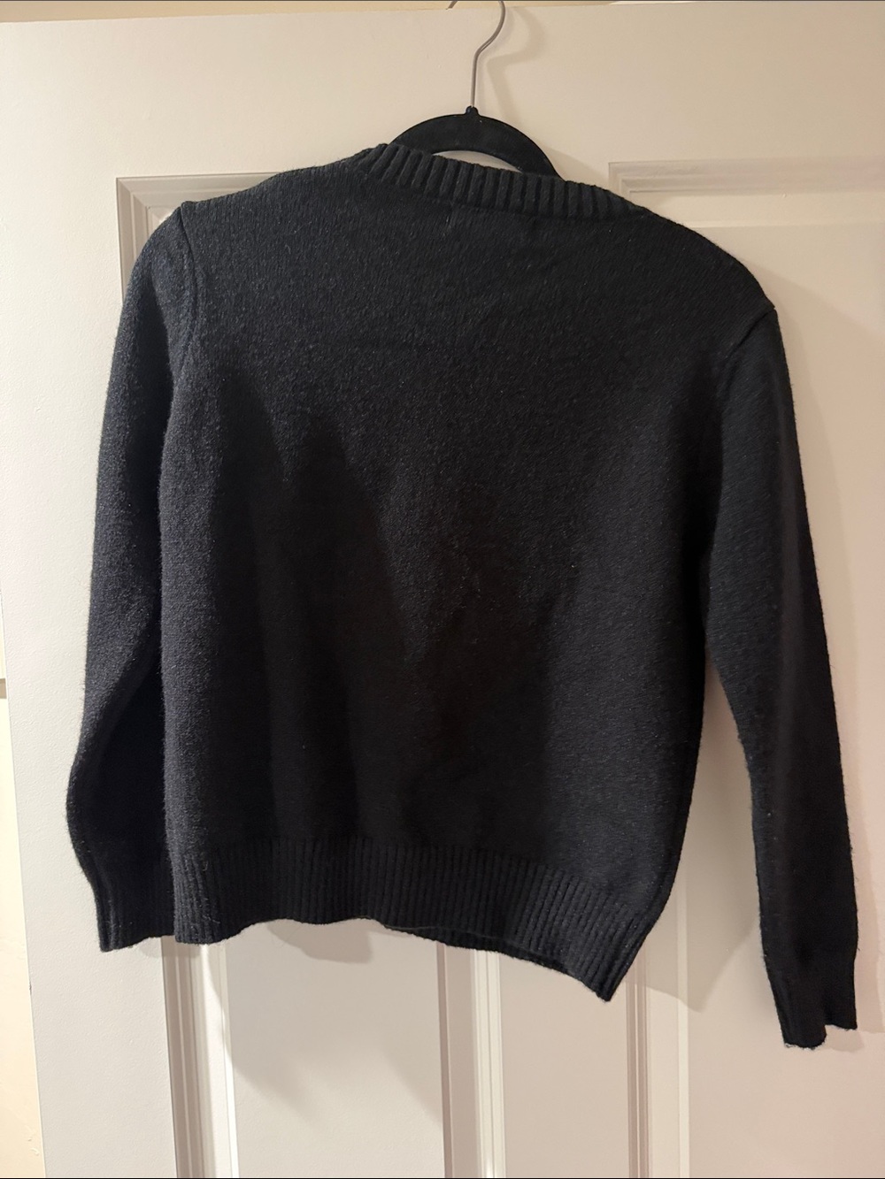 Miu Miu Black Crewneck Sweater with Pearl Detail - Picture 2 of 2